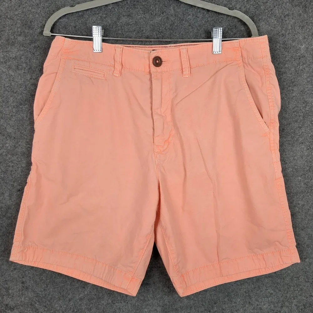 American‎ Eagle Outfitters Mens Shorts Peach Size 32 Cotton Flat Front Casual